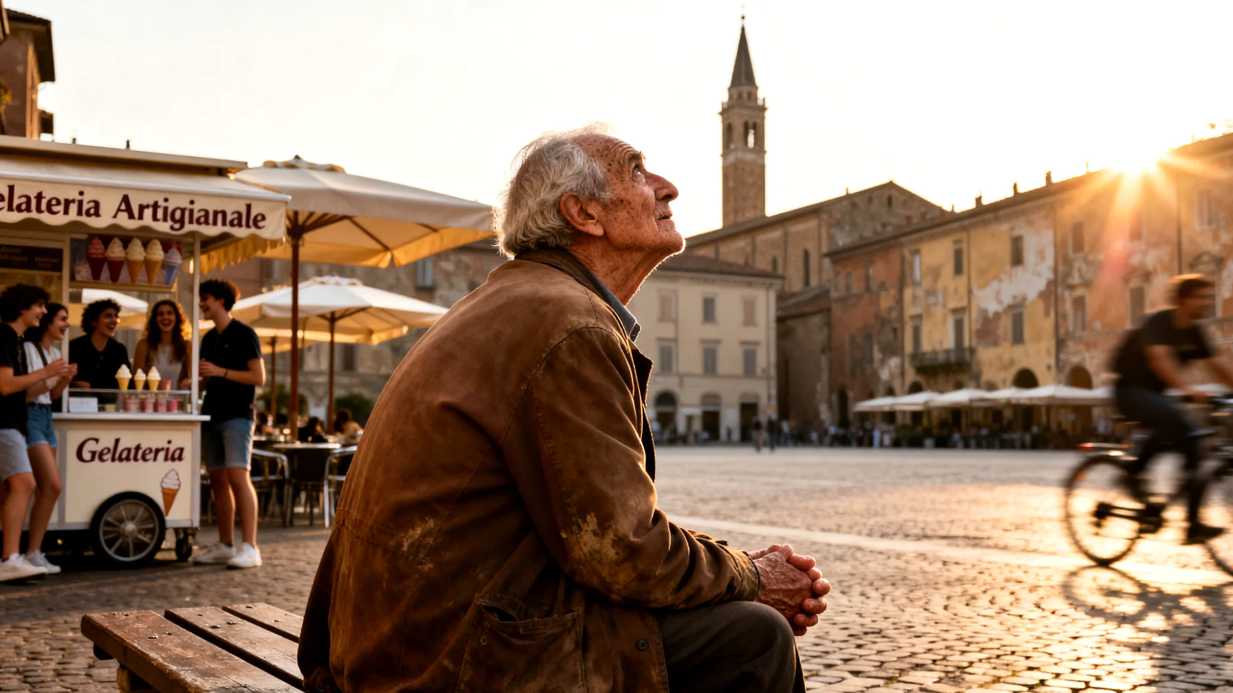 Il nonno prova sensi di colpa per non essere stato abbastanza presente durante la crescita dei propri figli e ora teme di ripetere lo stesso errore con i nipoti giovani adulti, sentendosi inadeguato e in difficoltà nel costruire un rapporto significativo con loro."